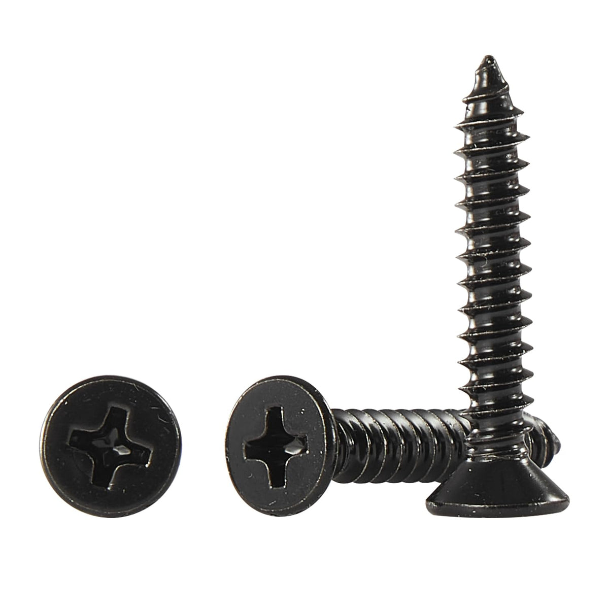 #4 * 2" Wood Screws, Flat Head Phillips Black Stainless Steel, 100Pcs Corrosion Resistant for Wood, Drywall Applications, and Outdoor Use - PuriLite