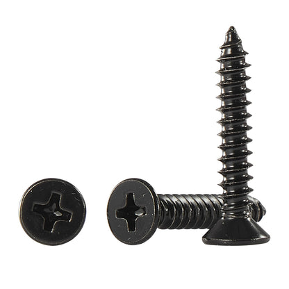 #4 * 2" Wood Screws, Flat Head Phillips Black Stainless Steel, 100Pcs Corrosion Resistant for Wood, Drywall Applications, and Outdoor Use - PuriLite