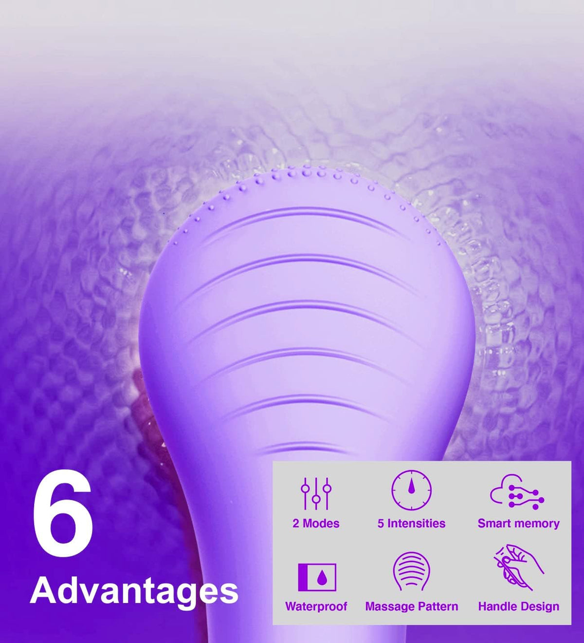 Några Coola Facial Cleansing Brush, Waterproof Electric Face Cleansing Brush Device for Deep Cleaning|Gentle Exfoliating|Massaging,Rechargeable Silicone Skin Wash Machine with Magnet Charger - PuriLite