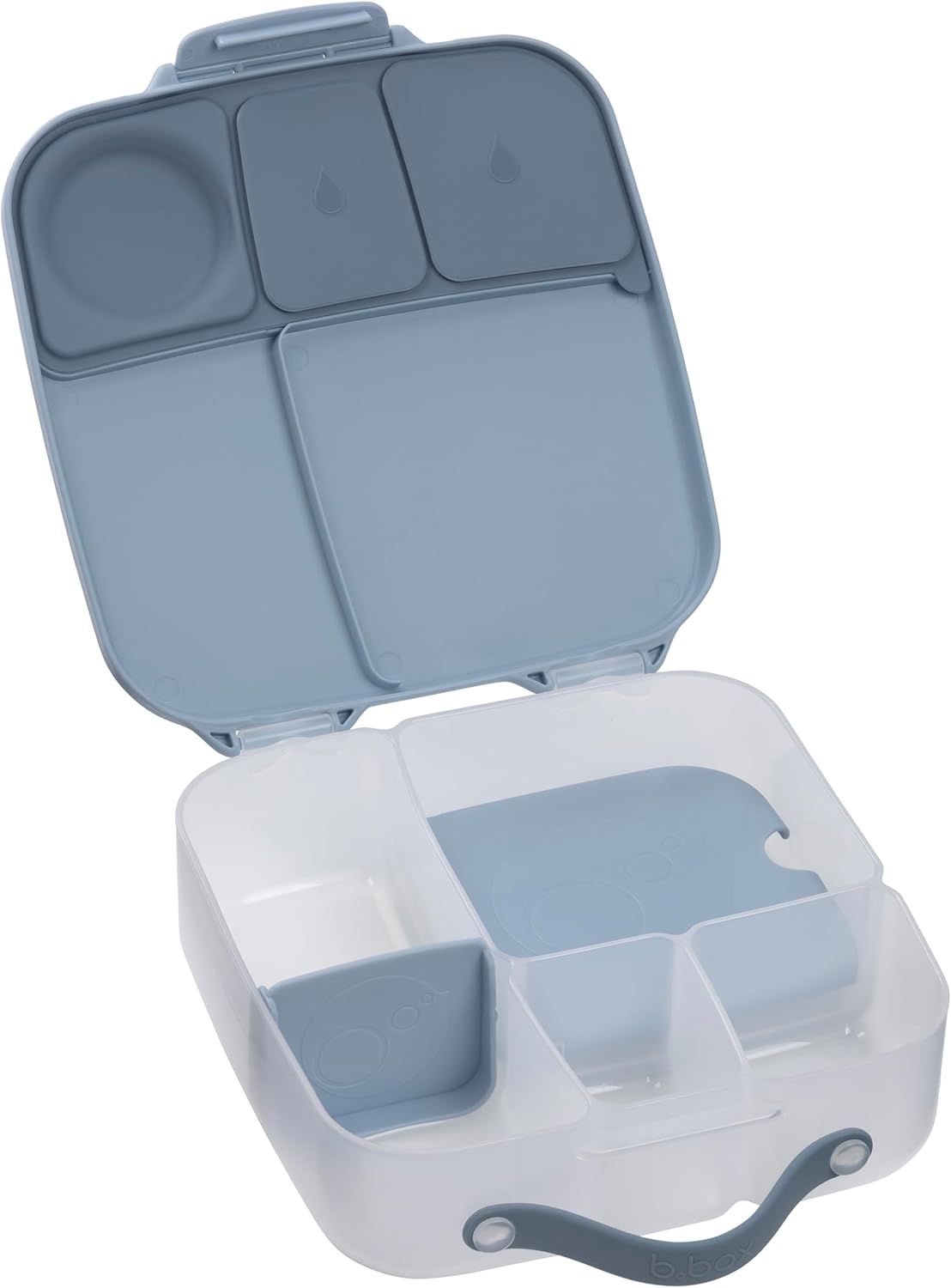 b.box 5-Compartment bento Style Lunch Box for Kids, Toddlers, Childrens, BPA-Free Food Storage Container with Cooler Pack, ON-The-GO Food Box with Handles Included Custom Divider, Lemon Twist - PuriLite