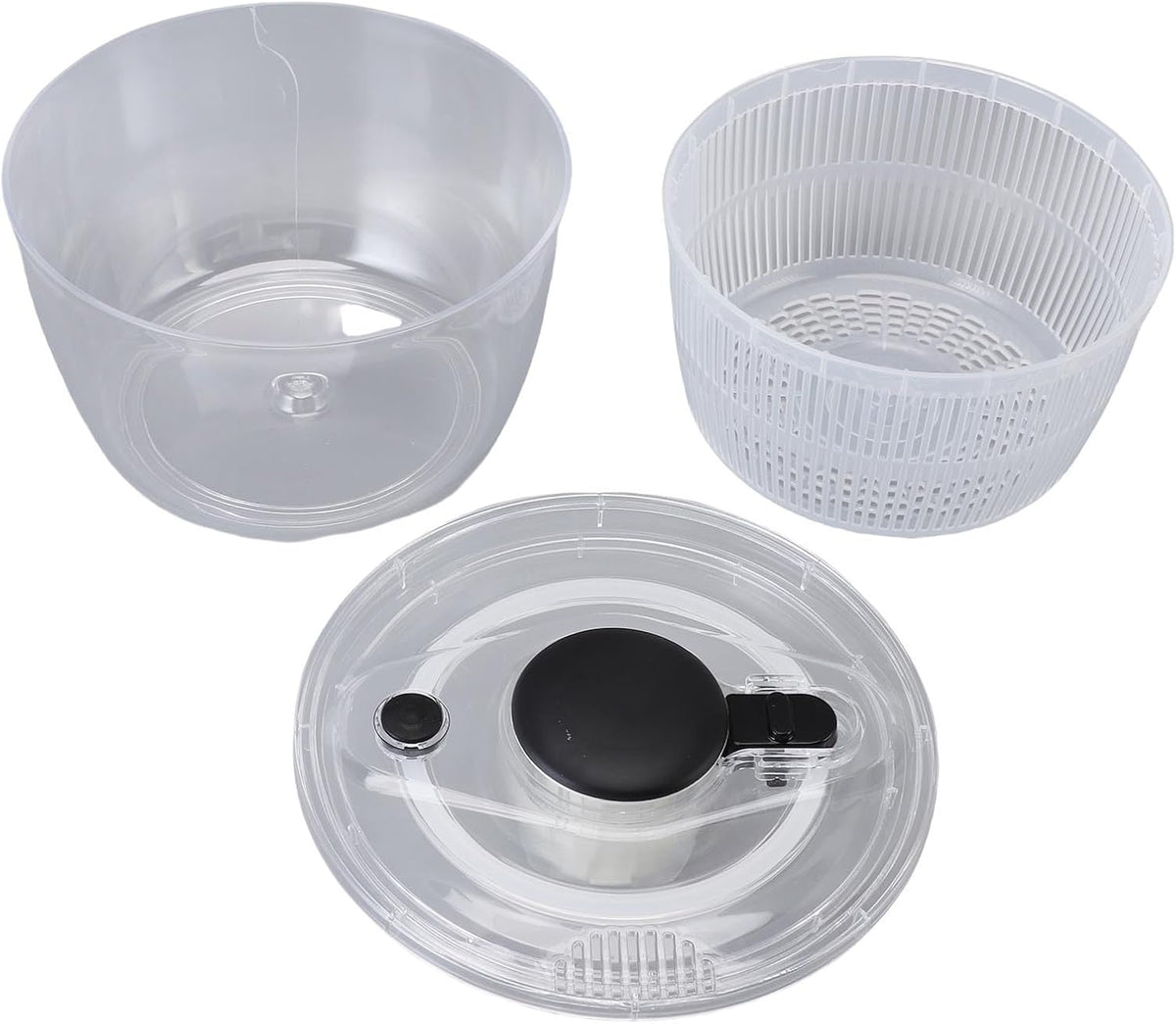 Luocute Salad Spinner, Large Capacity Transparent Fruit and Vegetable Washer Suitable for Kitchen (S 5.12x8.27in) - PuriLite