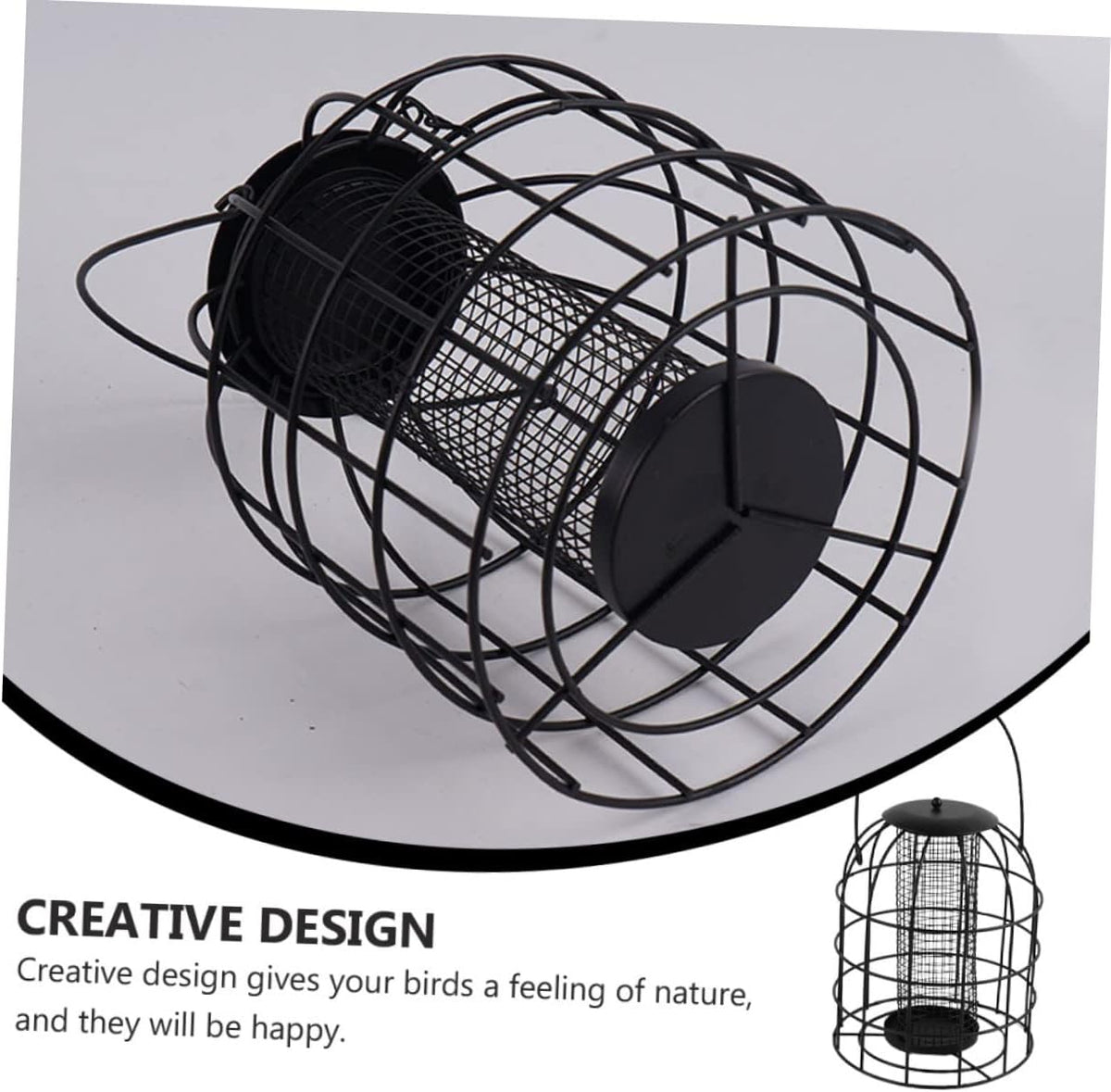 HEMOTON 2pcs Iron Cage Bird Feeder Hanging Mesh Grid Tube for Indoor Birds Pet Store Supplies