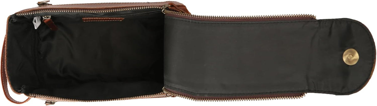 Premium Buffalo Leather Unisex Toiletry Bag Travel Dopp Kit Shaving kit (Distressed Tan) - PuriLite