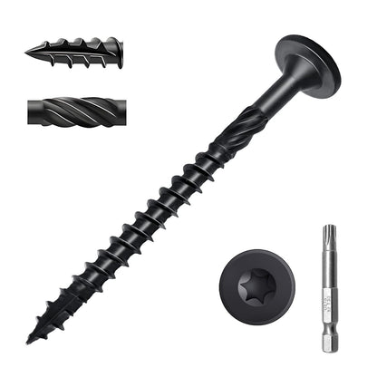 Wood Screws #14 x 6 Inch, Deck Screws 50Pcs,T30 Star Drive Outdoor Screws, Rust Resistant Timber Screws for Timber/Log/Landscaping Wood (#14 x 6) - PuriLite