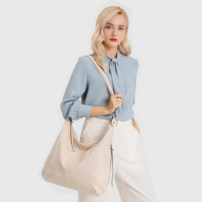 Ashioup Hobo Bags for Women Soft PU Leather Shoulder Bag Vintage Slouchy Handbag with Zipper - PuriLite