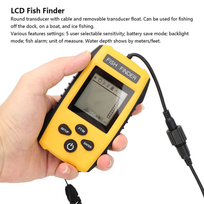 Agatige Portable LCD Display Fish Finder, Ice Kayak Boat Fishing Depth Finder, Sonar Sensor Transducer TL88 - PuriLite