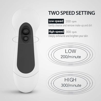 CNAIER 5 in 1 Advanced Cleansing System with Facial Brush for Exfoliating and Microdermabrasion - PuriLite