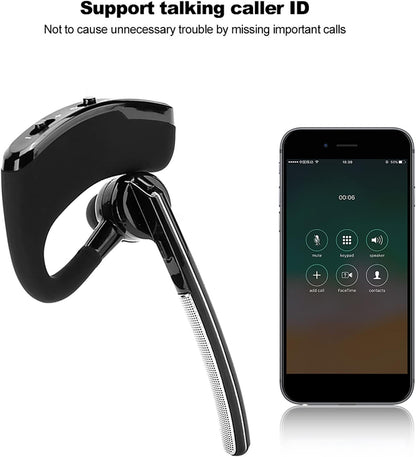 V8 Cordless Business BT Headphone, Clear HD Sound, Voice Prompt, Hands Calling, Noise Reduction, Intelligent CSR Chip - PuriLite