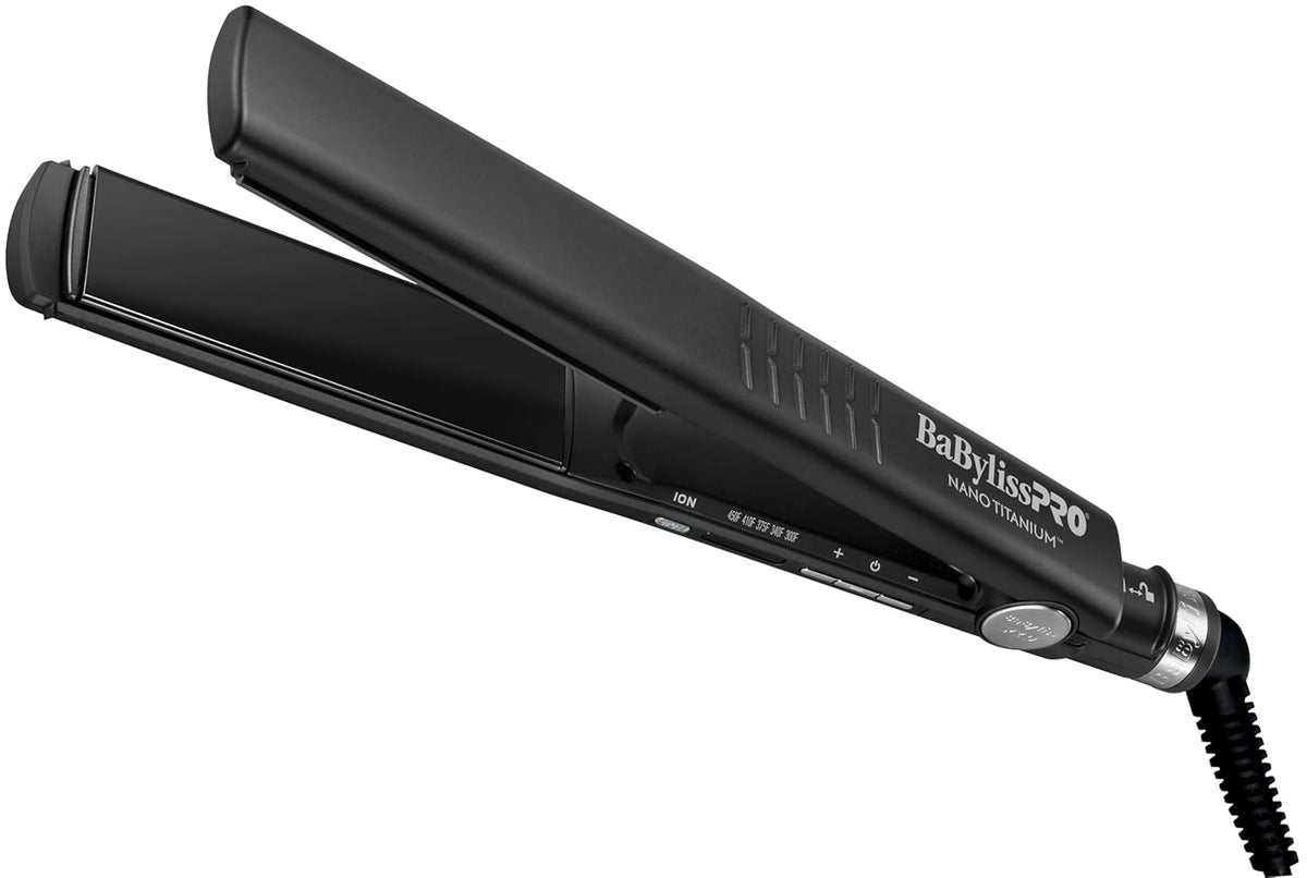 BaBylissPRO Nano Titanium Dual Ionic Flat Iron for Maximum Smoothness and Shine - PuriLite