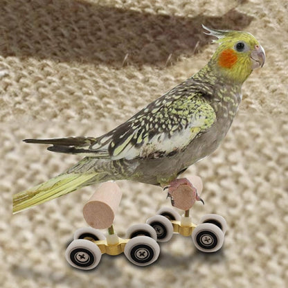 LEEVUS Bird Toys Parrot Mini Roller Skates Double Row Toy Pet Intelligence Training Supplies 2Pcs S