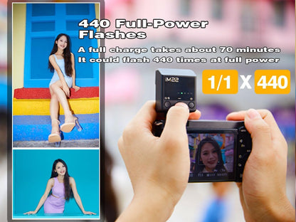 Godox Flash Godox iM22 Mini Camera Flash - GN10/470 mAh/Type-c Charge/440 Full-Power Flashes/3s Recycle Times/5 Power Levels/Manual, Camera Flash for Sony zv1/Sony zve10/Ricoh gr3/Fujifilm f1 etc. - PuriLite