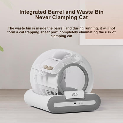 DOEL Self Cleaning Cat Litter Box, 65L Automatic Cat Litter Box, Smart Litter Box Machine with APP Control, Electric Self Scooping Litter Box - PuriLite