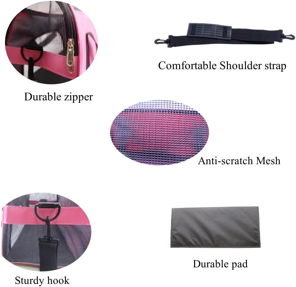 Dotala Cat Carrier,Collapsible Soft-Sided Pet Travel Carrier,Airline Approved Small Dog Cat Carrier for Small Puppy and Cats (Blue) - PuriLite