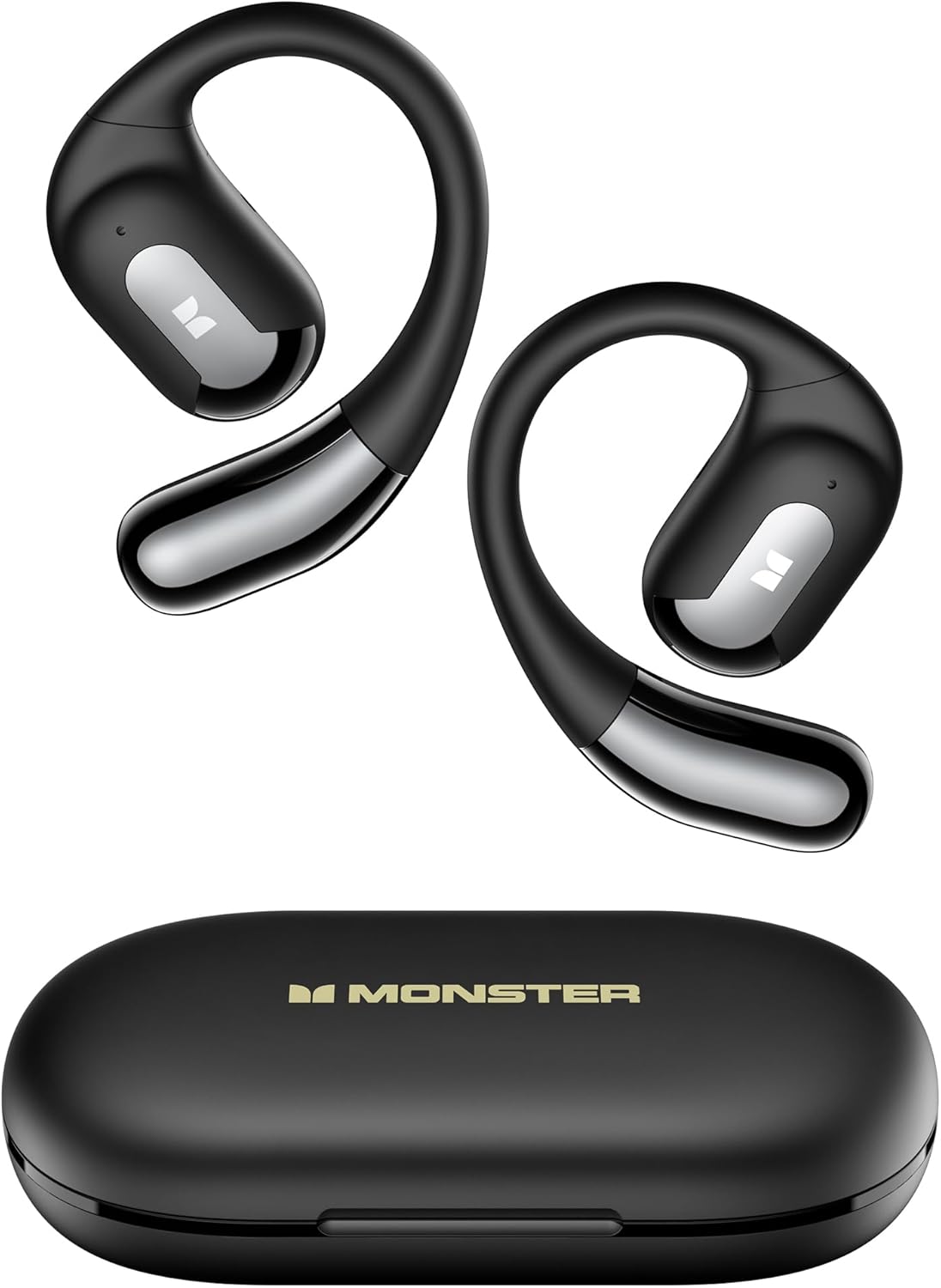 Monster Open Ear AC317 Headphones, Bluetooth 5.4 Wireless Headphones with Stereo Sound, Crystal Clear Calls, 24H Playback, Type-C Charging, Touch Control, Sweat Resistant Open Ear Wireless Earbuds - PuriLite