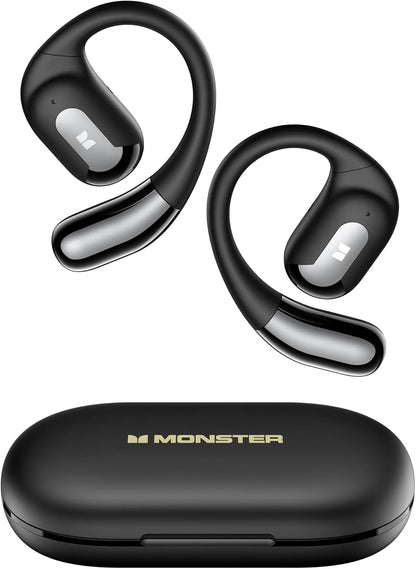 Monster Open Ear AC317 Headphones, Bluetooth 5.4 Wireless Headphones with Stereo Sound, Crystal Clear Calls, 24H Playback, Type-C Charging, Touch Control, Sweat Resistant Open Ear Wireless Earbuds - PuriLite