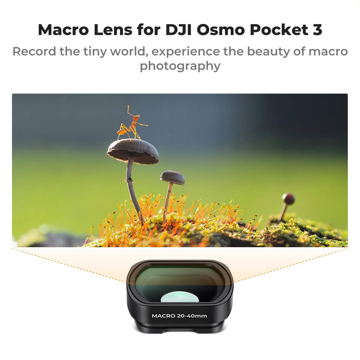 K&F Concept Wide-Angle Lens Compatible with DJI Osmo Pocket 3, Magnetic Attach/Multi-Coated/Optical Glass - PuriLite