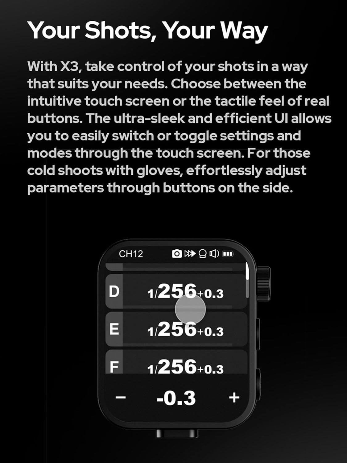Godox X3S X3 S X3-S TTL Wireless Flash Trigger for Sony Camera, OLED Touchscreen Flash Transmitter,Built-in Lithium Battery Support Quick Charge(Godox Xpro-S/XProII-S Upgrade Version) - PuriLite