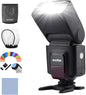 Godox Camera Flash Speedlite with 2.4G Wireless Trigger + 12 * Flash Gels + Diffuser 1/20000S Recycle Time 3 Modes Compatible with Canon Sony Nikon Fujifilm Olympus Cameras with Hot Shoe Mount - PuriLite