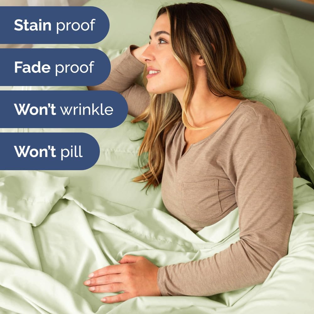 Extra Deep Queen Sheet Set - 6 Piece Breathable & Cooling Sheets - Hotel Luxury Bed Sheets Set - Easy & Secure Fit - Soft, Wrinkle Free & Comfy Sheets Set - White Sheet Set w/Extra Deep Pockets - PuriLite