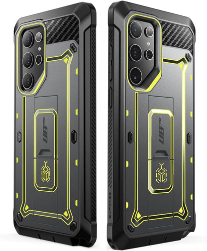 SUPCASE Unicorn Beetle Pro Case for Samsung Galaxy S23 Ultra 5G (2023), [Extra Front Frame] Full-Body Dual Layer Rugged Belt-Clip & Kickstand Case with Built-in Screen Protector (Black) - PuriLite