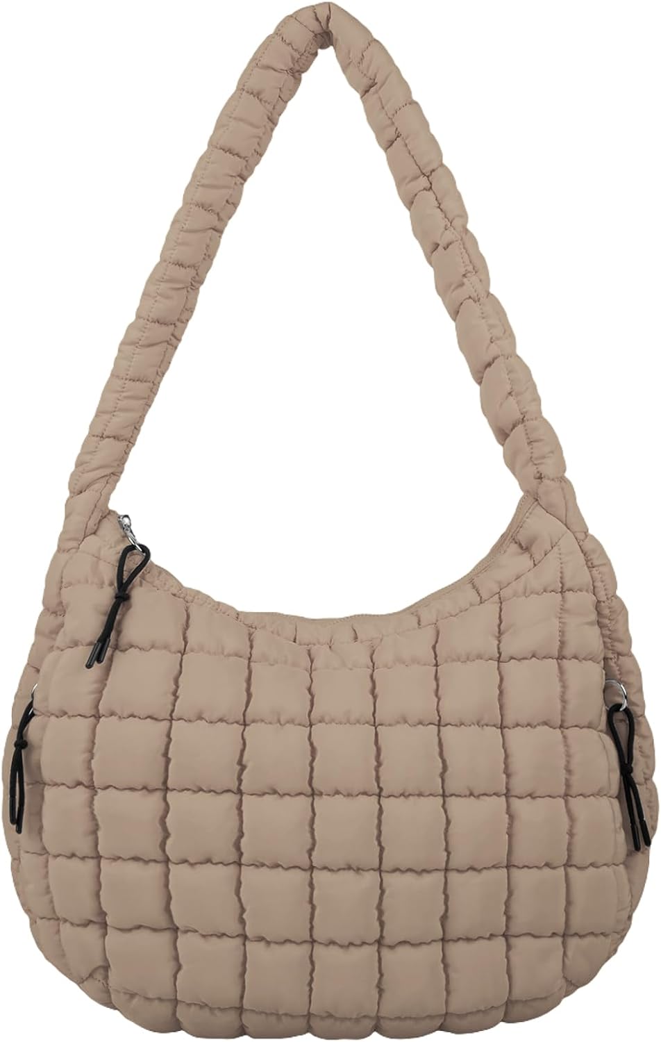 Quilted Puffer Tote Bag Large Crossbody Shoulder Bag with Zipper, Nylon Hobo Oversized Handbag - PuriLite