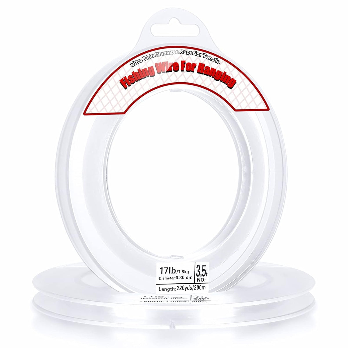 Clear Fishing Wire, Acejoz 656FT Fishing Line Clear Invisible Hanging Wire Strong Nylon String Supports 40 Pounds for Balloon Garland Hanging Decorations - PuriLite