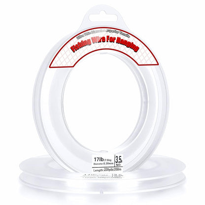 Clear Fishing Wire, Acejoz 656FT Fishing Line Clear Invisible Hanging Wire Strong Nylon String Supports 40 Pounds for Balloon Garland Hanging Decorations - PuriLite