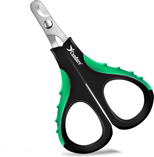 Candure Cat Nail Clippers Stainless Steel Cat Claw Trimmers for Rabbits,Guinea Pigs, Birds, Puppies, Kittens and Small Animals- Pet Nail Clippers for Professional and Home Use (Black) - PuriLite