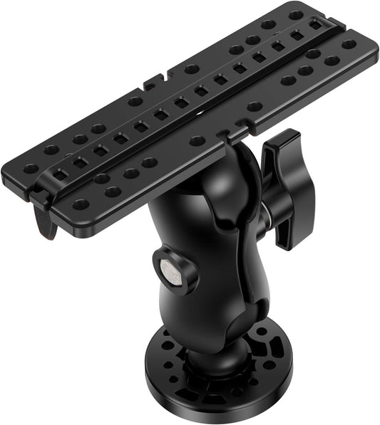 LYIYEYAN Fish Finder Mount Base, Universal 360° Rotation Ball-Mount Fish Finder Bracket, Fishing Boat Accessory for Marine Boat Kayak Pontoon Canoe - PuriLite
