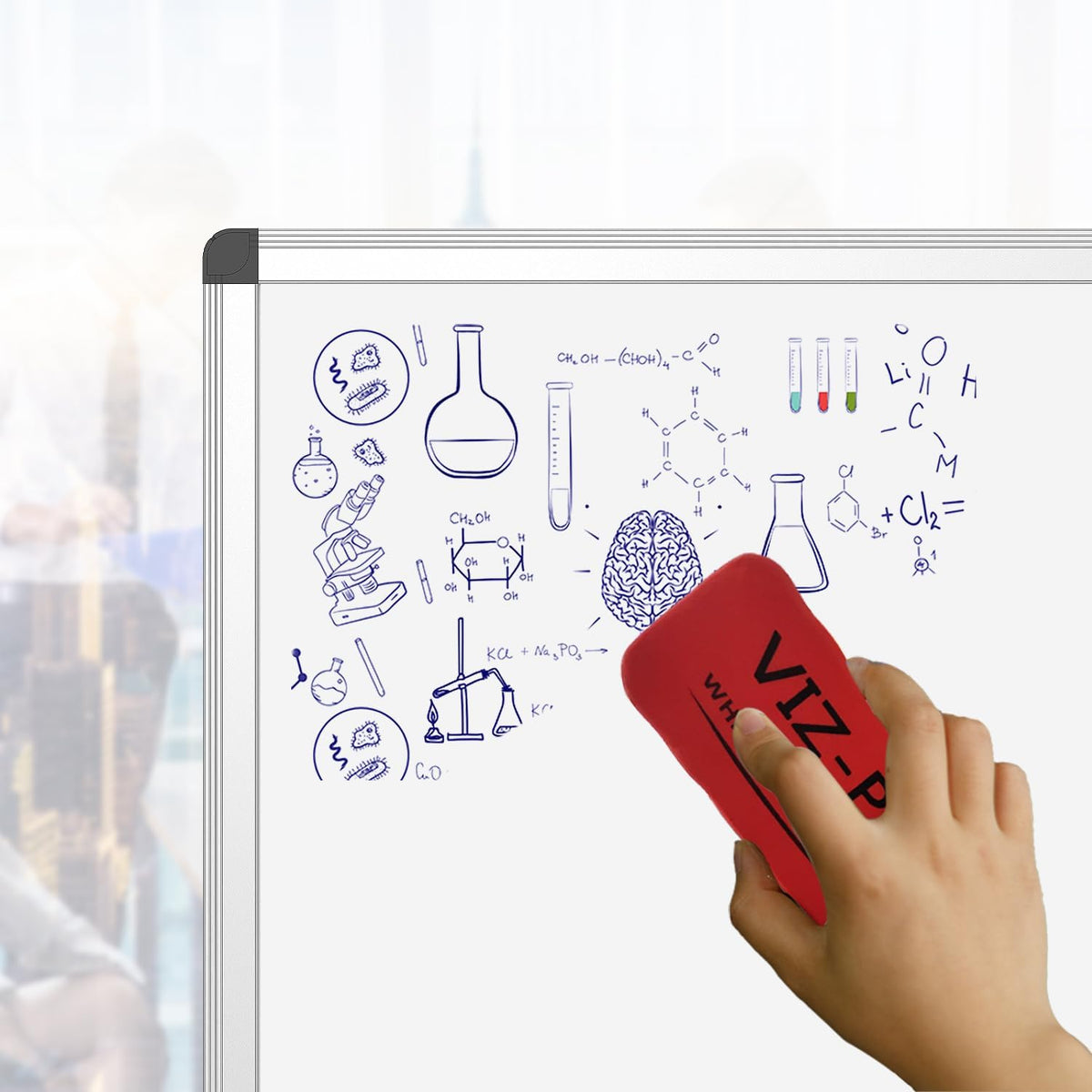 VIZ-PRO Magnetic Whiteboard 24x18 Inches – Dry Erase Board with Aluminum Frame – Wall-Mount Classroom & Office White Board - PuriLite