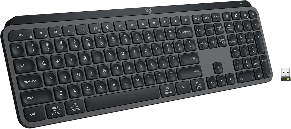 Logitech MX Keys S Wireless Keyboard, Low Profile, Fluid Precise Quiet Typing, Programmable Keys, Backlighting, Bluetooth, USB C Rechargeable, for Windows PC, Linux, Chrome, Mac - Graphite