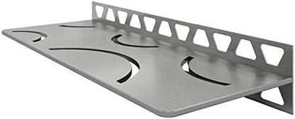 Schluter Systems Rectangular Wall Shelf-W - Curve Design - Brushed Stainless Steel (SWS1D6EB) - Kerdi-Line Shower Acessory - PuriLite