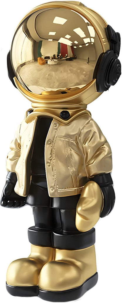 Dosker Astronaut Statue Polyresin Sculpture – Gold Spaceman Figurine for Home, Office, Desktop & Bookshelf Decoration - PuriLite
