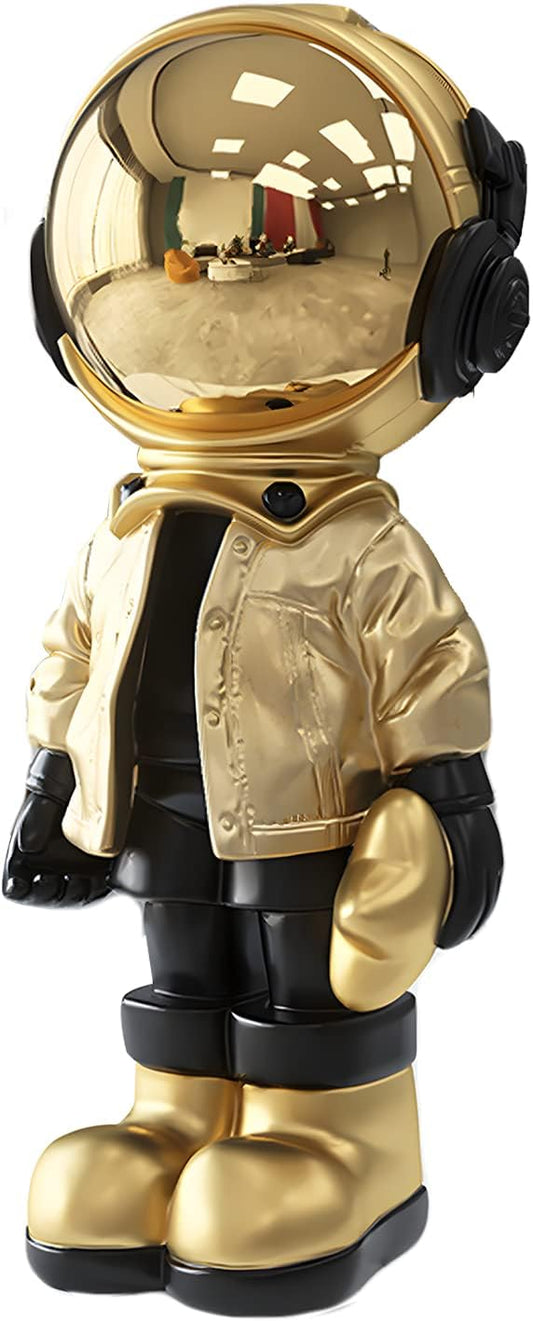 Dosker Astronaut Statue Polyresin Sculpture – Gold Spaceman Figurine for Home, Office, Desktop & Bookshelf Decoration - PuriLite
