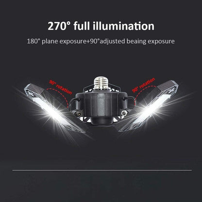 LED Garage Lights - 6000 Lumen 6500K Daylight 60W, Three Leaf Led Garage Ceiling Lights, Pack of 2 - PuriLite