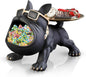 French Bulldog Resin Tray Statue – Key Holder, Candy Dish & Desk Decor for Home, Office & Entryway Table – Black Bulldog Figurine - PuriLite