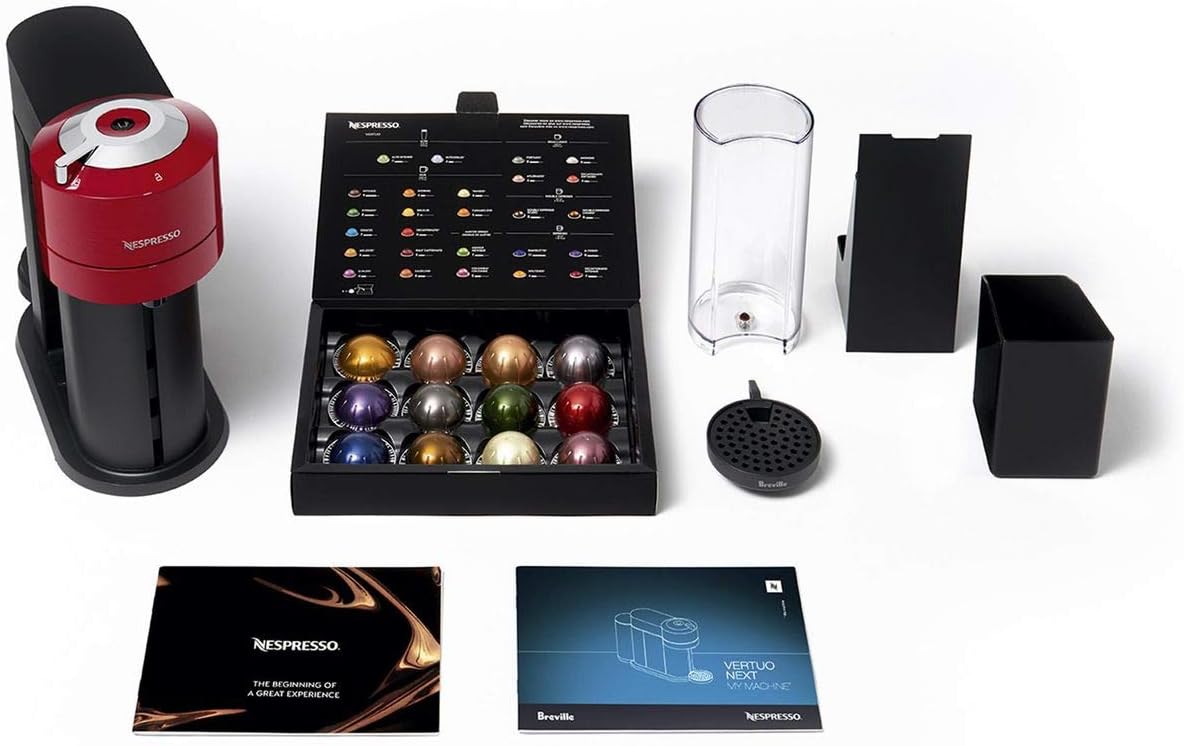 Nespresso Vertuo Next Coffee and Espresso Machine by Breville - Cherry Red - PuriLite
