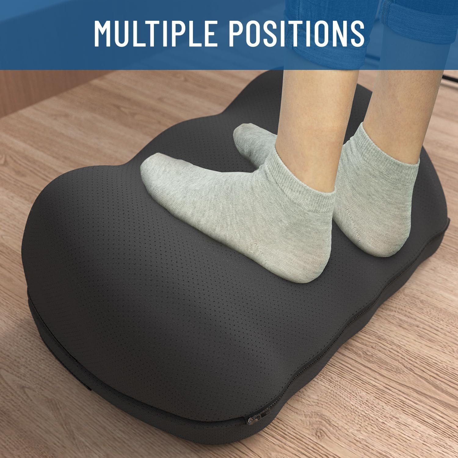 Everlasting Comfort Memory Foam Foot Rest – Ergonomic Under Desk Footstool with Massage Nodes, Non-Slip, Washable Cover - PuriLite