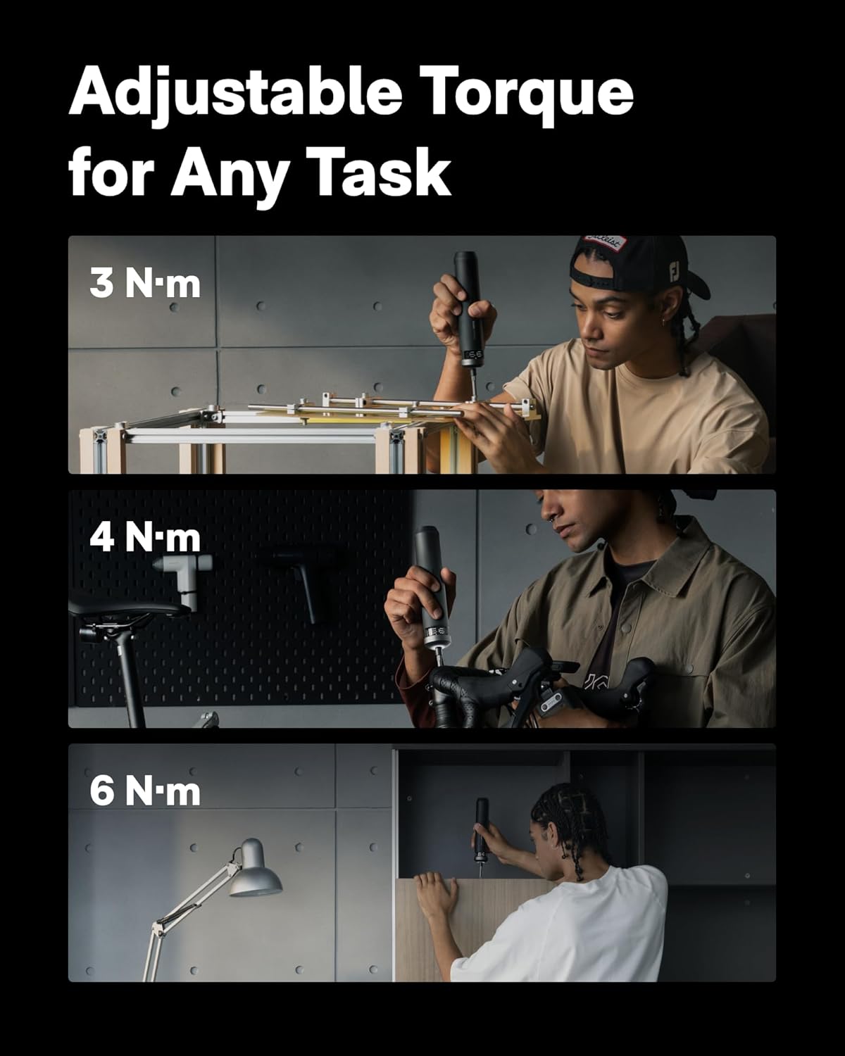 HOTO PixelDrive Electric Screwdriver – Smart Display Cordless Screwdriver with 6 Torque Settings, 30 Bits, LED Light & USB-C Rechargeable Battery - PuriLite