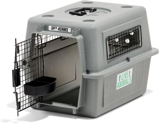 Petmate Sky Kennel - For Air and Travel, Airline Approved Dog Crate for Pets up to 15 lbs, Heavy Duty Dog Kennel, Made in the USA- 21 Inches - PuriLite