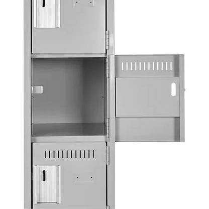 Clean Line™ Lockerettes, 6 -tier, 12" x 18" x 72", Steel, Grey, Rivet (Assembled) - PuriLite