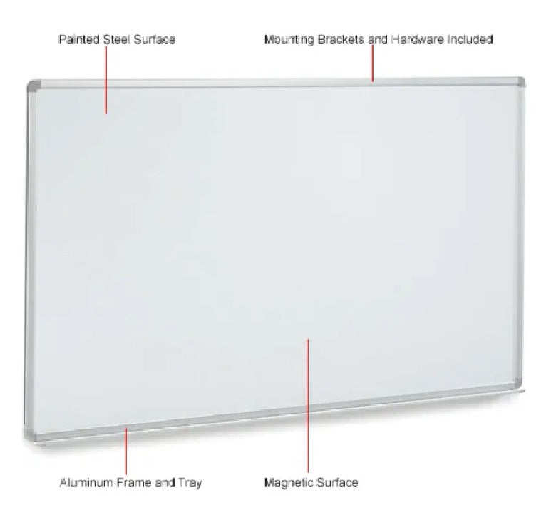 Global Industrial™ Magnetic Whiteboard - 96"W x 48"H - Steel Surface - Pack of 2 - PuriLite
