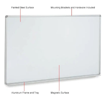 Global Industrial™ Magnetic Whiteboard - 96"W x 48"H - Steel Surface - Pack of 2 - PuriLite