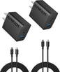 iPhone 15 Charger, Anker USB C Charger, 2-Pack 20W Dual Port USB Fast Wall Charger, USB C Charger Block for iPhone 15/15 Pro/15 Pro Max/iPad Pro/AirPods and More (2-Pack 5 ft USB-C Cable Included) - PuriLite