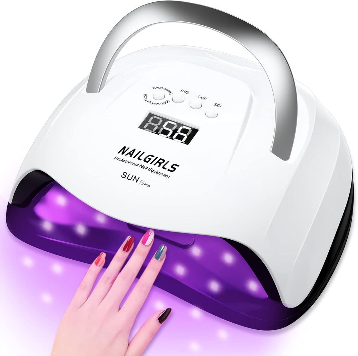 UV LED Nail Lamp, NAILGIRLS 168W Fast UV Light for Nails Gel Polish, Professional Curing with 4 Timer Setting Auto Sensor, LED Gel Nail Dryer for Fingernail and Toenail Home Salon Use, Nail Art Tools - PuriLite