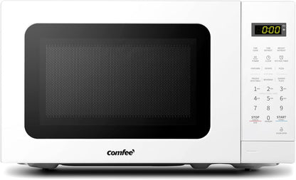 COMFEE' CM-M201K(WH) Countertop Microwave Oven with Express Cook, 6 Preset Menus and Kitchen Timer, 0.7 cu.ft. (20L), 700W, White - PuriLite