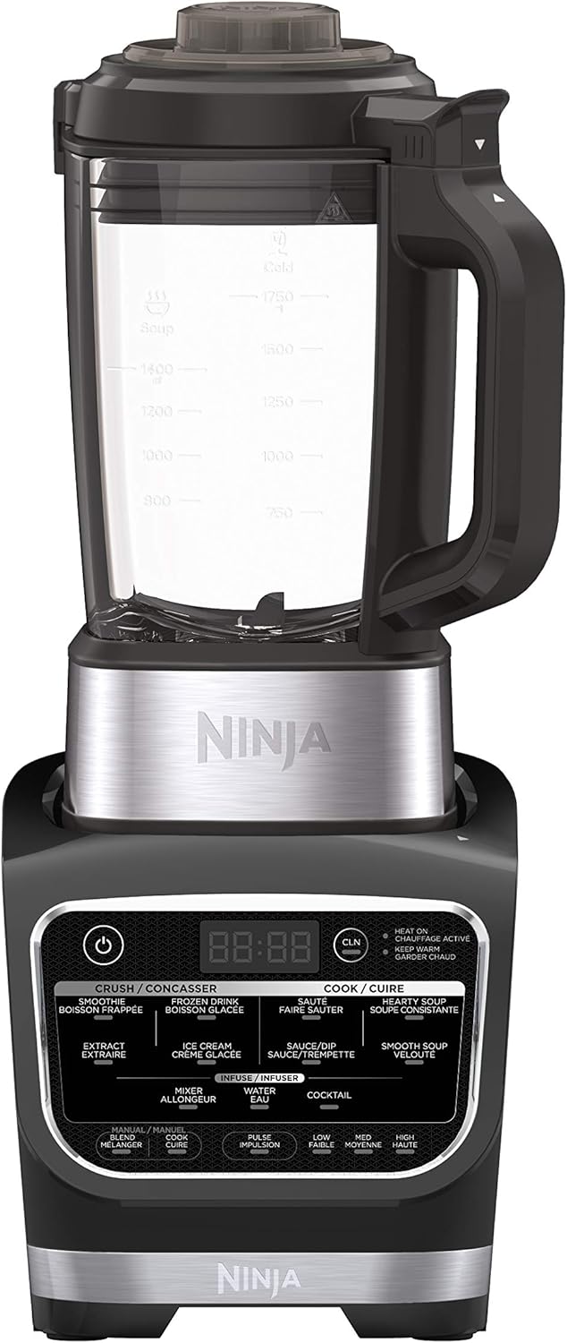 Ninja HB150C, Foodi Cold & Hot Blender with Precision Heating Element, 64oz Glass Pitcher, Black, 1400W (Canadian Version) - PuriLite