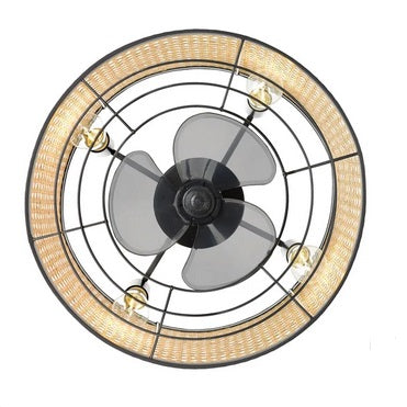 OVE Decors Prima 4-Light Ceiling Fan with Rattan Shade & Remote Control - PuriLite