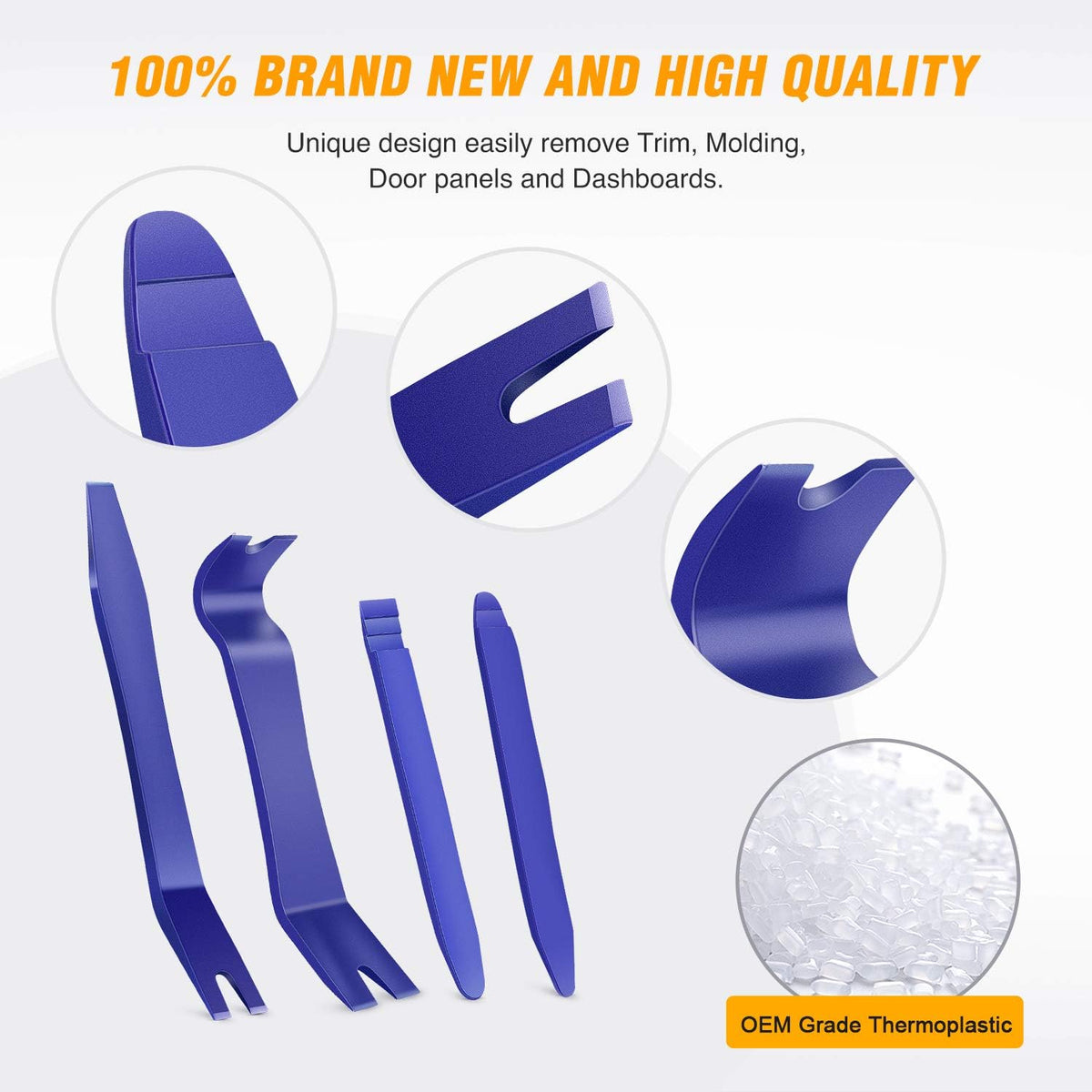 5PCS Auto Trim Removal Tool Kit No-Scratch Pry Tool Kit for Car Door Clip Panel & Audio Dashboard Dismantle -5PCS - PuriLite