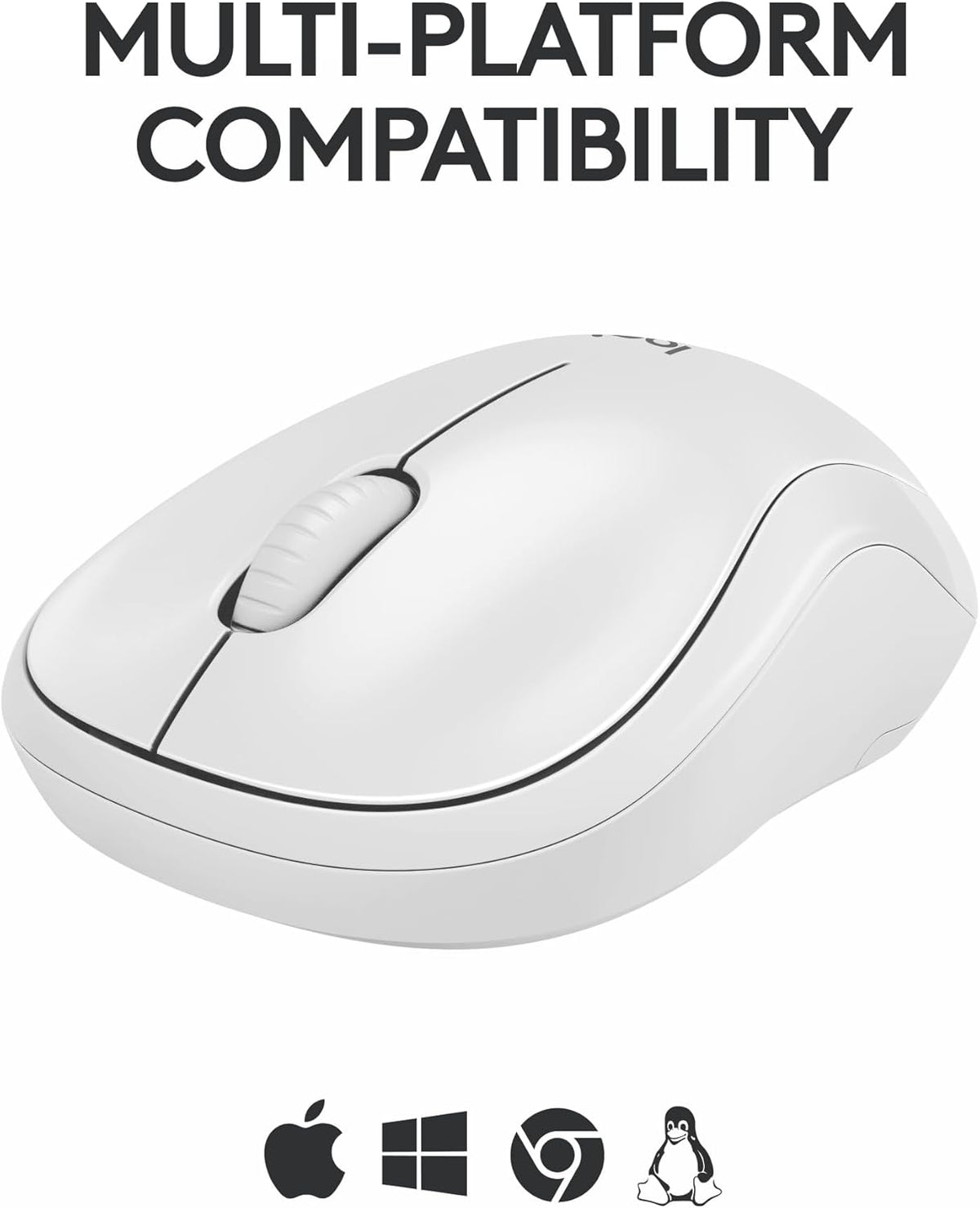 Logitech M240 Silent Bluetooth Mouse, Wireless, Compact, Portable, Smooth Tracking, 18-Month Battery, for Windows, macOS, ChromeOS, Compatible with PC, Mac, Laptop, Tablets - Off White - PuriLite